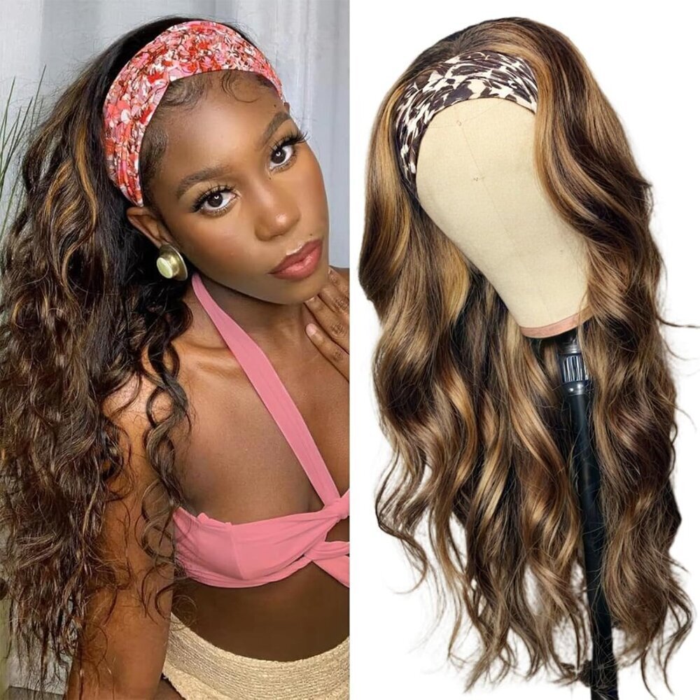Ombre Headband Wig Human Hair Body Wave Glueless 14 Inch for Black Women